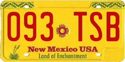 NM license plate 093TSB