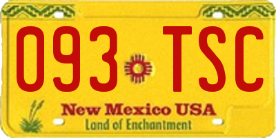 NM license plate 093TSC