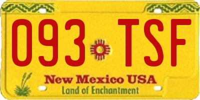 NM license plate 093TSF