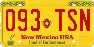 NM license plate 093TSN