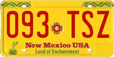 NM license plate 093TSZ