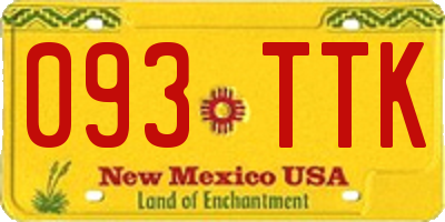 NM license plate 093TTK