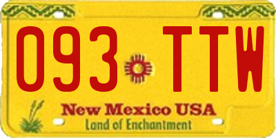 NM license plate 093TTW