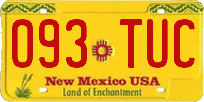 NM license plate 093TUC
