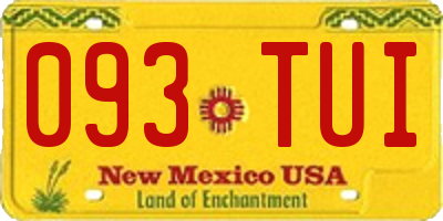 NM license plate 093TUI
