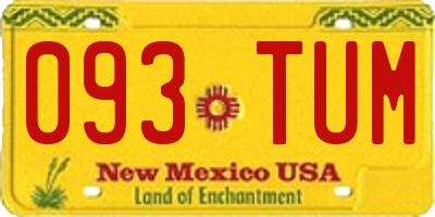 NM license plate 093TUM