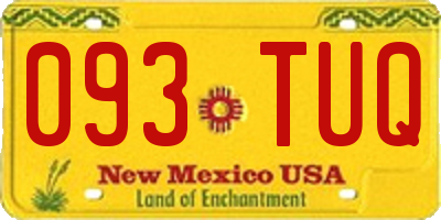 NM license plate 093TUQ