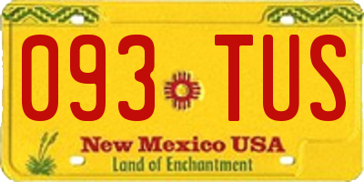 NM license plate 093TUS