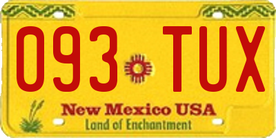 NM license plate 093TUX
