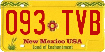 NM license plate 093TVB