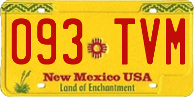 NM license plate 093TVM