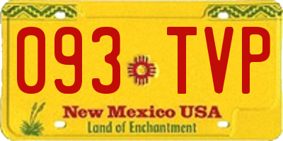 NM license plate 093TVP