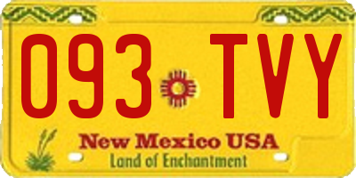 NM license plate 093TVY