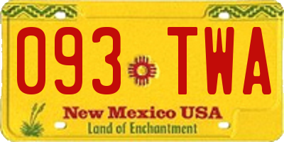 NM license plate 093TWA
