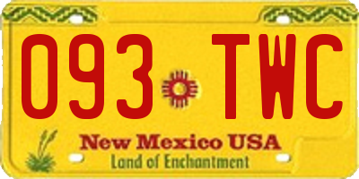 NM license plate 093TWC