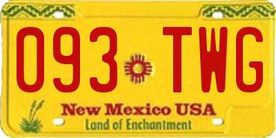 NM license plate 093TWG