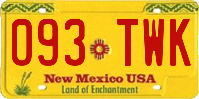 NM license plate 093TWK