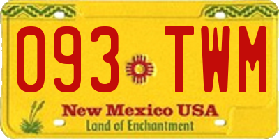 NM license plate 093TWM