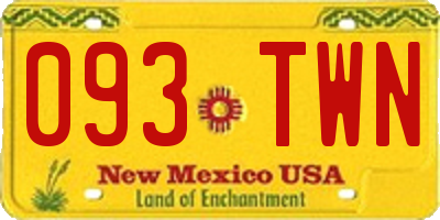 NM license plate 093TWN