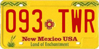 NM license plate 093TWR