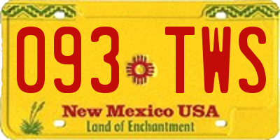NM license plate 093TWS