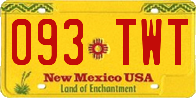 NM license plate 093TWT