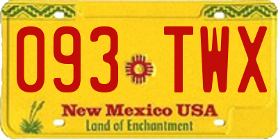 NM license plate 093TWX