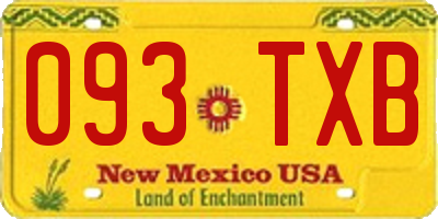 NM license plate 093TXB
