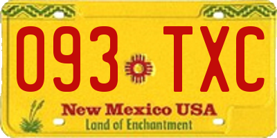 NM license plate 093TXC