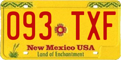 NM license plate 093TXF