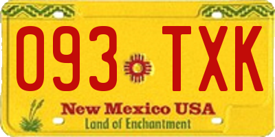 NM license plate 093TXK