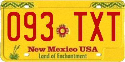 NM license plate 093TXT