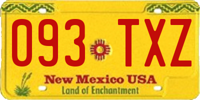 NM license plate 093TXZ