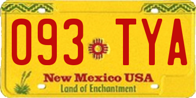 NM license plate 093TYA