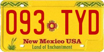 NM license plate 093TYD