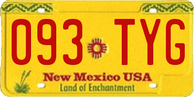 NM license plate 093TYG