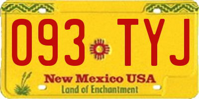 NM license plate 093TYJ