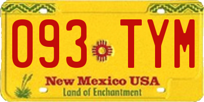 NM license plate 093TYM