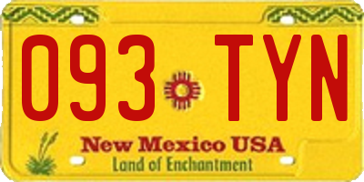 NM license plate 093TYN