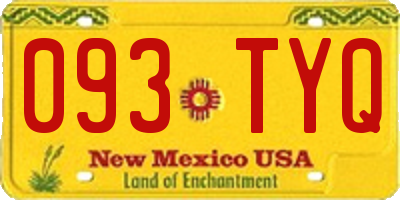 NM license plate 093TYQ