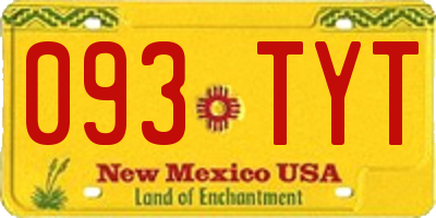 NM license plate 093TYT