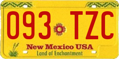 NM license plate 093TZC