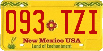 NM license plate 093TZI