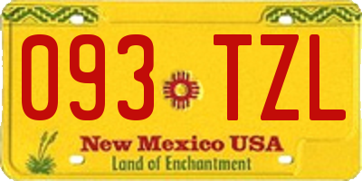 NM license plate 093TZL