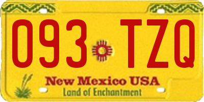 NM license plate 093TZQ