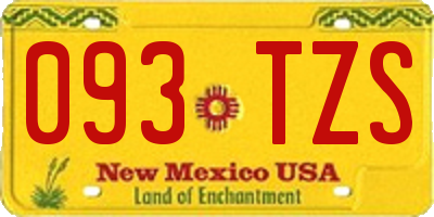 NM license plate 093TZS