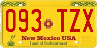 NM license plate 093TZX