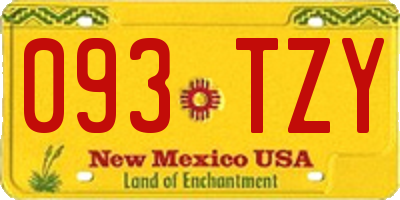 NM license plate 093TZY