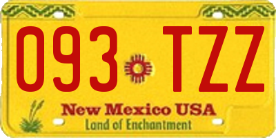 NM license plate 093TZZ