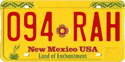 NM license plate 094RAH